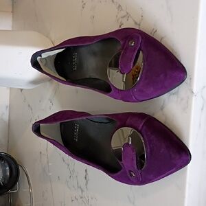 Stuart Weitzman Purple Suede Flats